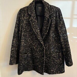 ❗️SOLD ❗️Madewell x Sezane Black Tweed Pea Coat Size Small